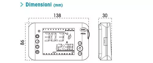 Orbis Mirus Cronotermostato Digitale a Batteria Programmazione Giornaliera e Settimanale 7 Dim MIRUS