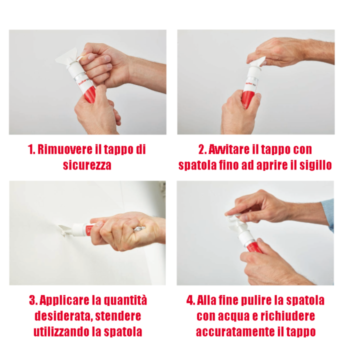 Fischer Stucco Riempitivo in Tubetto con Spatola Integrata per Coprire Fori e Crepe Bianco 70ml - immagine 2