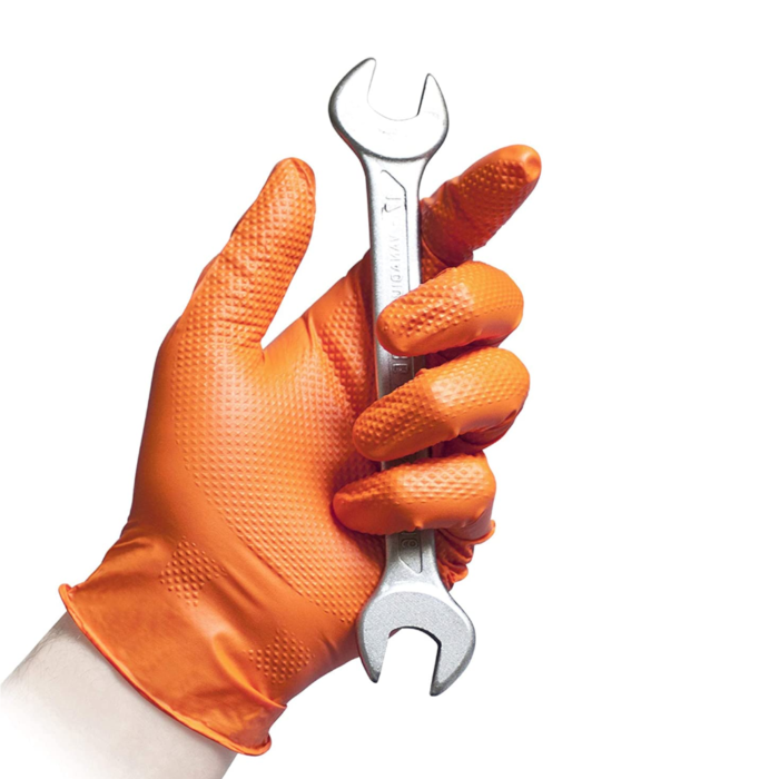 Reflexx N85 Guanti in Nitrile Senza Polvere Full Grip Ultra resistente gr 8,4 - 50 Pezzi - immagine 4