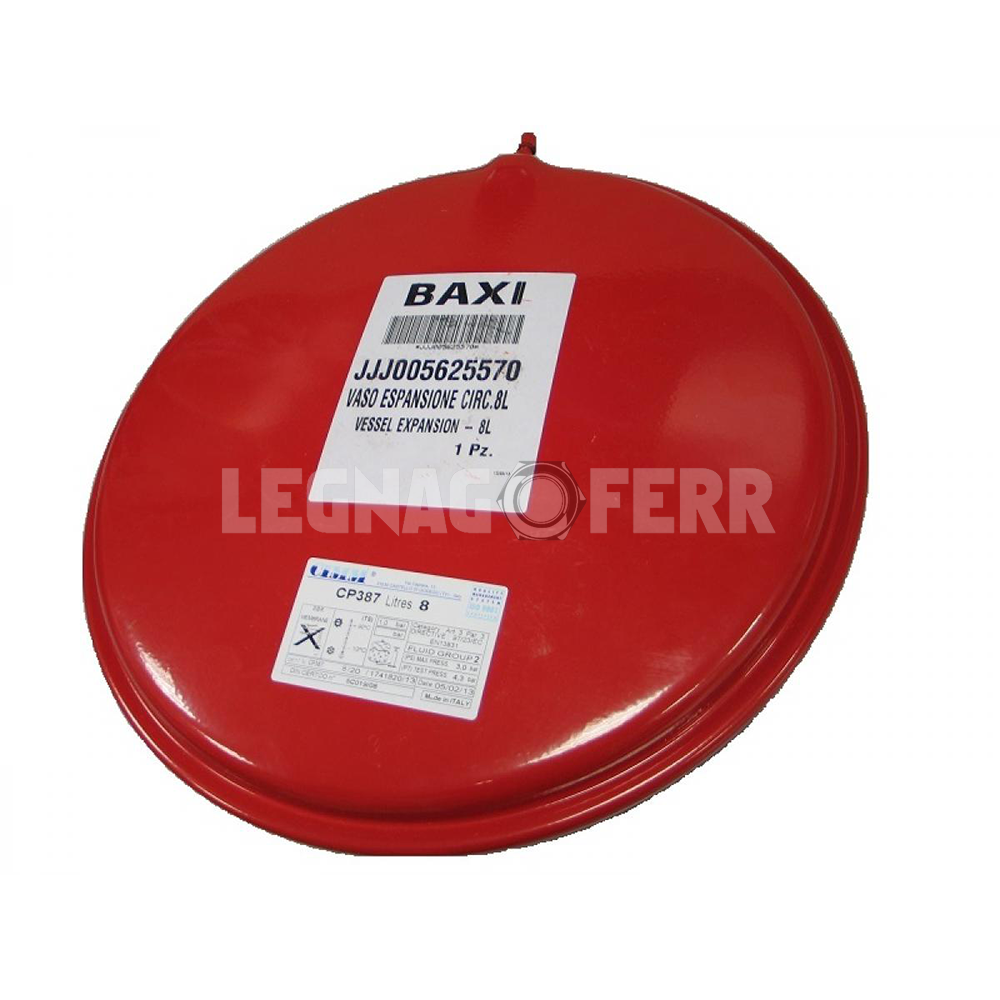 Vaso Espansione Tondo 8 lt Cimm CP387 per Caldaia Baxi Ricambi 5625570 1 Baxi 5625570 Vaso Espansione Tondo 8 lt Cimm CP387 per Caldaia