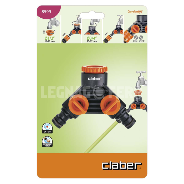 Presa a 2 vie con Rubinetti Regolabili Claber 8599 - immagine 2