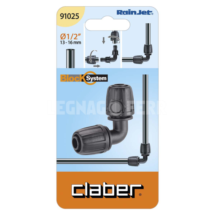 Raccordo ad Angolo per Tubo Collettore da 1/2" Claber 91025 - immagine 2