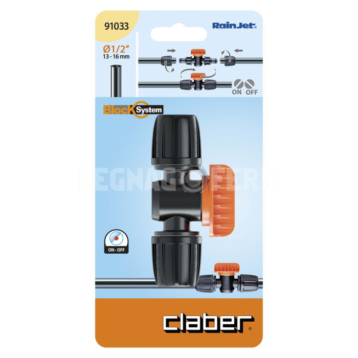 Rubinetto per Tubo Collettore per Tubo da 1/2" Claber 91033 - immagine 2