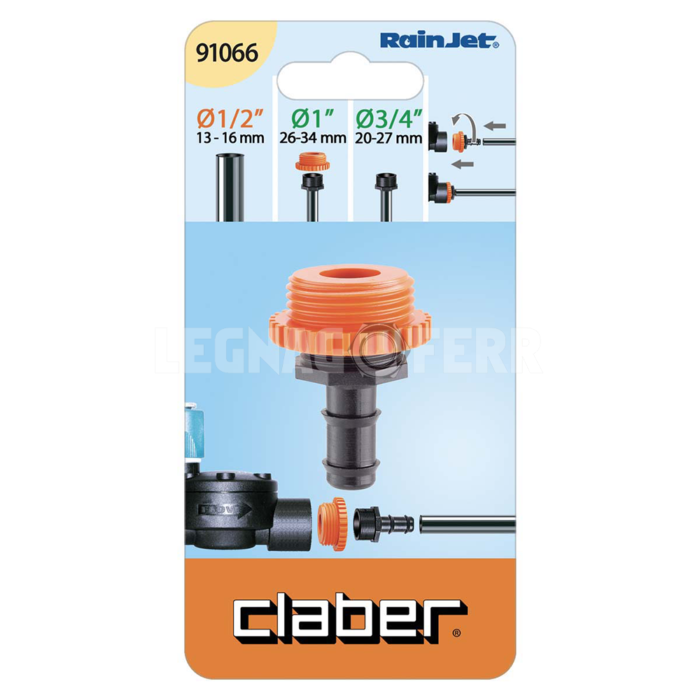 Raccordo Filettato 3/4"-1" per Tubo Collettore Claber 91066 - immagine 2