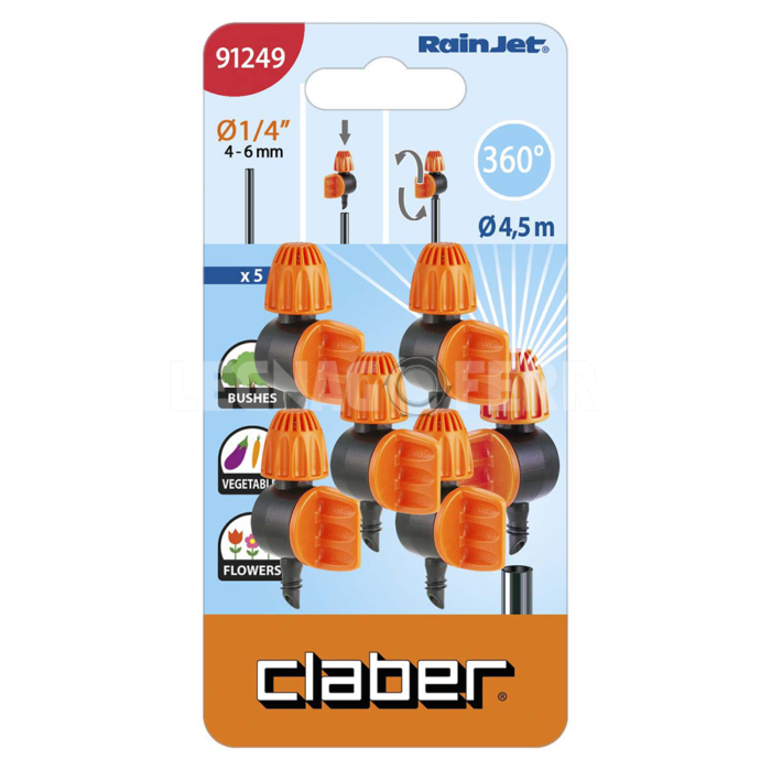 Claber 91249 Microirrigatore 360° Regolabile per Innaffiare legnagoferr 1