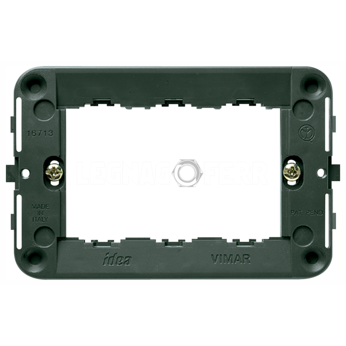 Idea 16713 Supporto 3 Moduli con Viti per Scatole Vimar