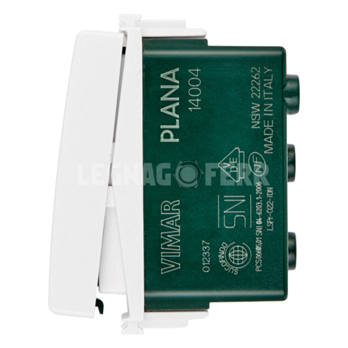Invertitore Bianco Unipolare 10Ax Illuminabile Vimar Plana 14004 - immagine 2