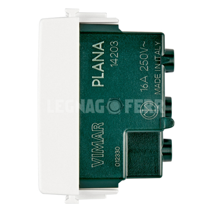 Presa Bipresa Bianca Bipasso Bivalente 10/16A Vimar Plana 14203 - immagine 2