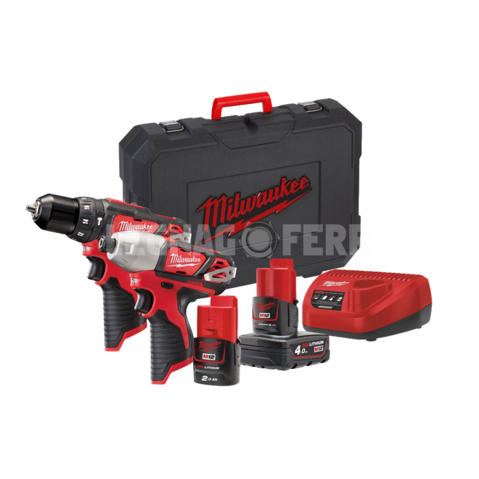 M12 BPP2B-421C Kit Trapano + Avvitatore ad Impulsi Milwaukee 4933443497