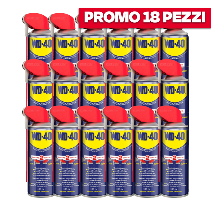 18 Pezzi WD-40 39425 Prodotto Multifunzione Lubrificante Spray Doppia Posizione 400 ml