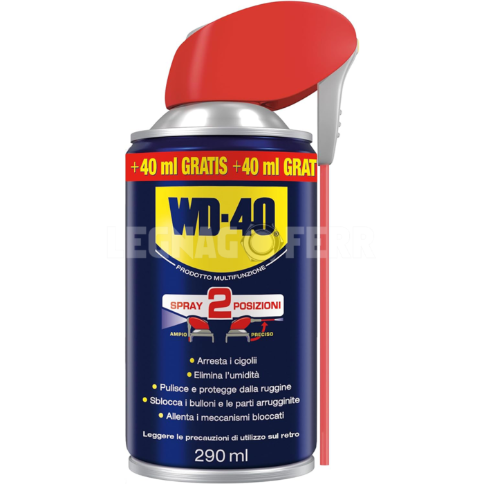 WD-40 39419 Prodotto Multifunzione Lubrificante Spray Doppia Posizione 250 ml + 40 ml