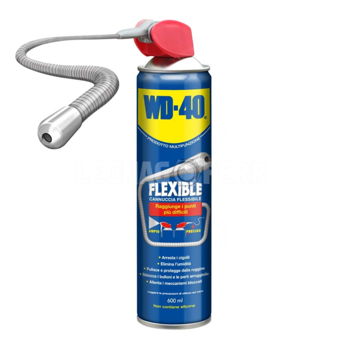 WD-40 39448 Prodotto Multifunzione Lubrificante Spray Tubo Flessibile 600 ml