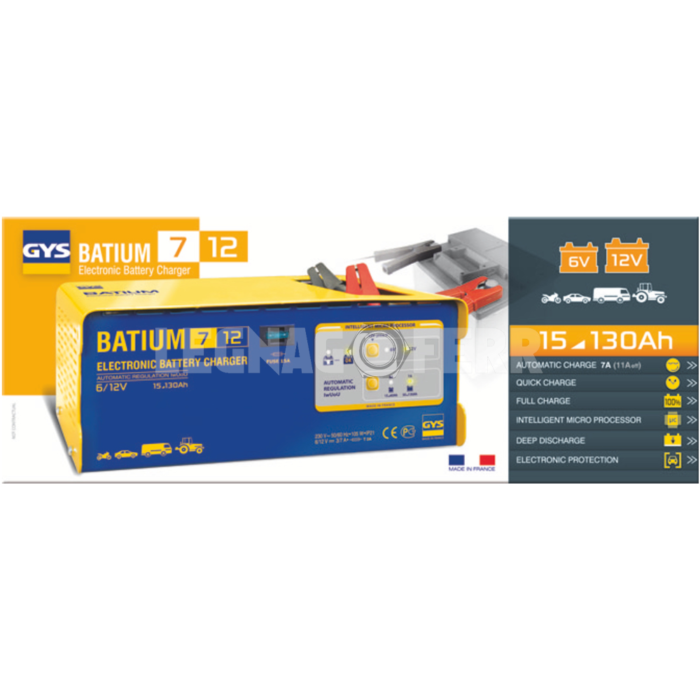 GYS Batium 7.12 024496 Caricabatterie Automatico 6V 12V 7A LEGNAGOFERR 1