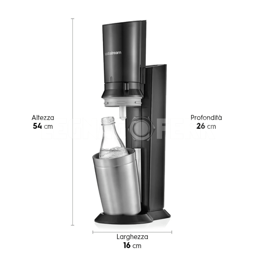 Gasatore Crystal 3.0 Nero per Acqua Frizzante Sodastream 70318 2 Sodastream Crystal 3.0 70318 Gasatore Nero per Acqua Frizzante legnagoferr (2)