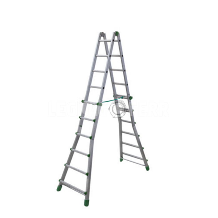 Facal Eurobriko BK/1 Scala Pieghevole 3+3 Gradini Alluminio legnagoferr