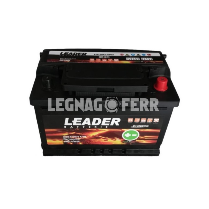 Leader 80Ah – Batteria Auto 12V 80Ah legnagoferr