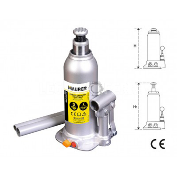 Maurer 97821 Cric a Bottiglia 3 Ton Idraulico