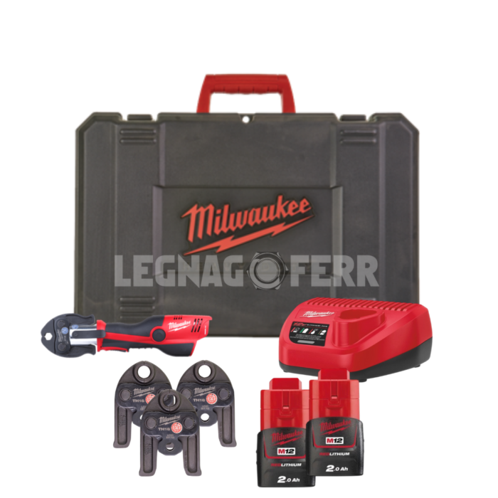Milwaukee M12 HPT-202C-TH-SET – Set di Attrezzi Idraulici a Batteria 12V FUEL 4933443105 legnagoferr