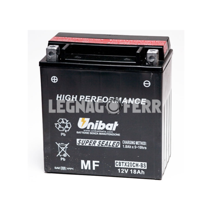 Unibat CBTX20CH-BS – Batteria AGM 12V 18Ah legnagoferr