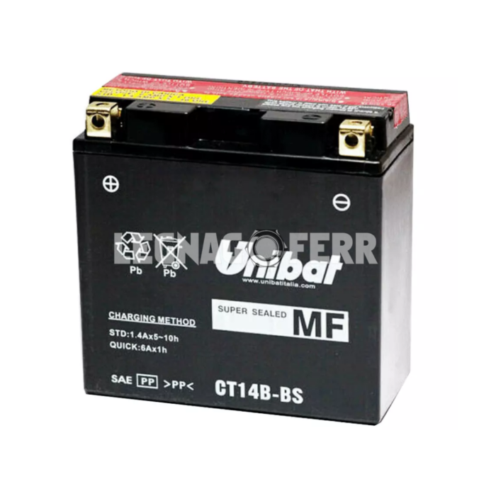 Unibat CT14B-BS – Batteria AGM 12V 12Ah legnagoferr