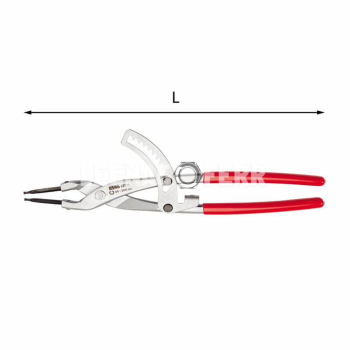 USAG 127 M Pinza a cremagliera a becchi diritti per anelli elastici interni di grandi dimensioni U01270051 legnagoferr