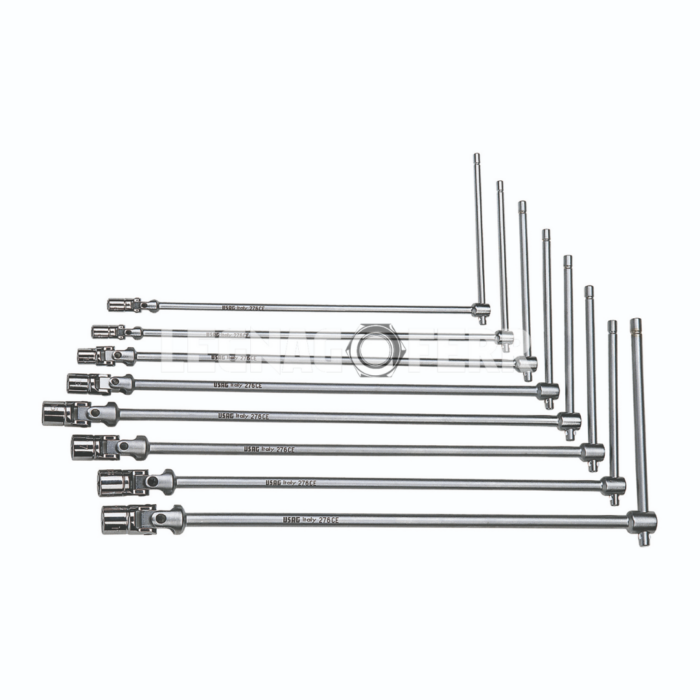 USAG 276 CE/SE8  Serie di 8 Chiavi a T Snodate con Bocca Esagonale U02760484 legnagoferr