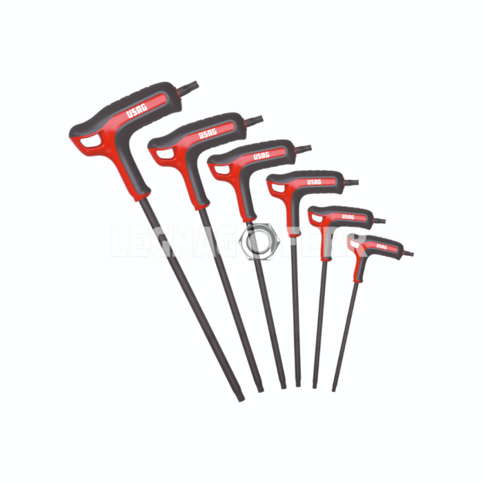 USAG 280 HATX SE6 Serie di 6 chiavi maschio piegate con impugnatura U02800464 legnagoferr
