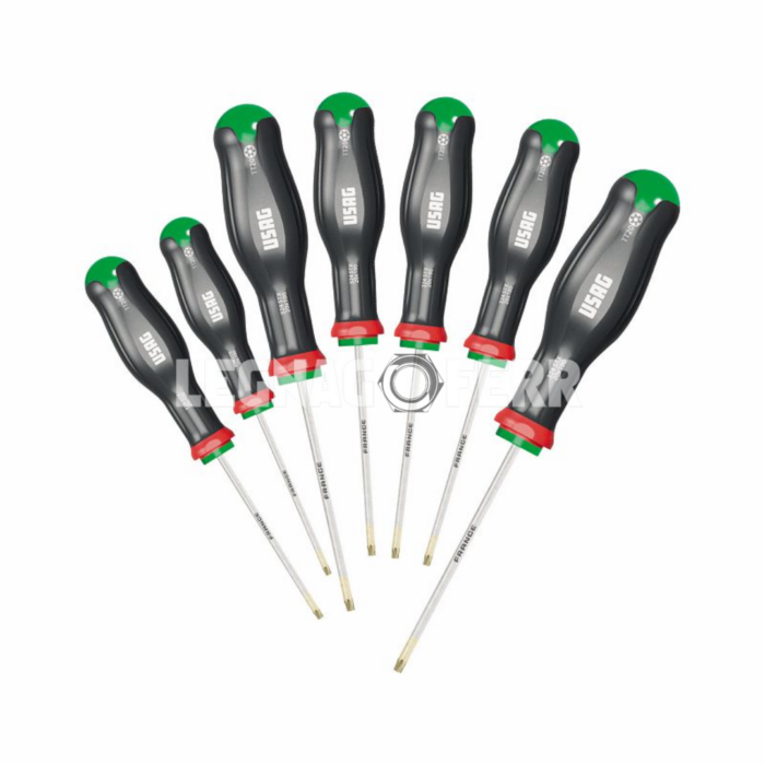 USAG 324 STX/S7 Serie di 7 giraviti per viti TORX® Tamper Resistant U03240662 legnagoferr
