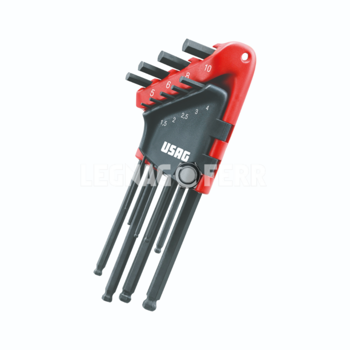 USAG 280 LTS/S9 Serie di 9 chiavi maschio esagonale lunghe testa sferica U02800084 legnagoferr