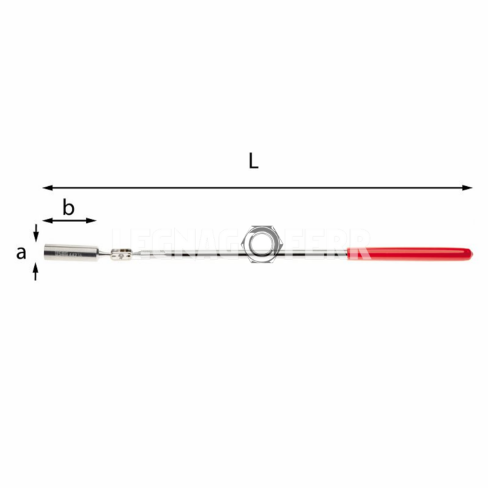 USAG 442 TA Asta telescopica con terminale magnetico snodato U04420013 legnagoferr (1)