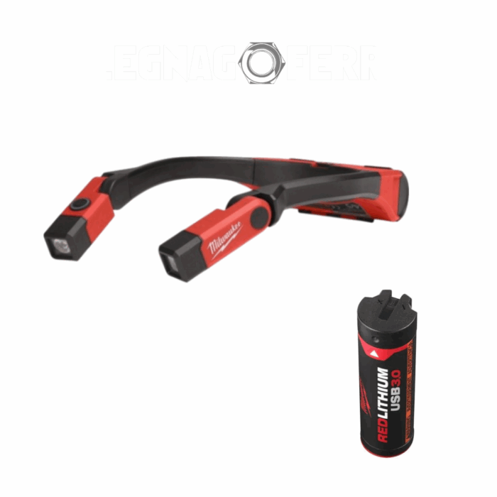 Milwaukee L4 NL400-301 Torcia da collo regolabile ricaricabile con USB 400 lumen 4933479898 legnagoferr