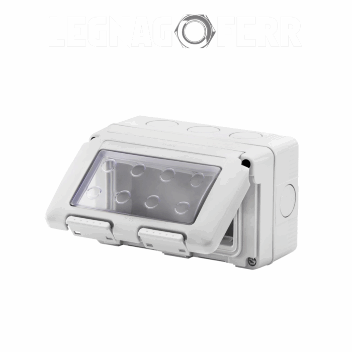 Contenitore Gewiss Stagno 4 Posti Grigio RAL 7035 IP55 per Apparecchi System GW27044 legnagoferr