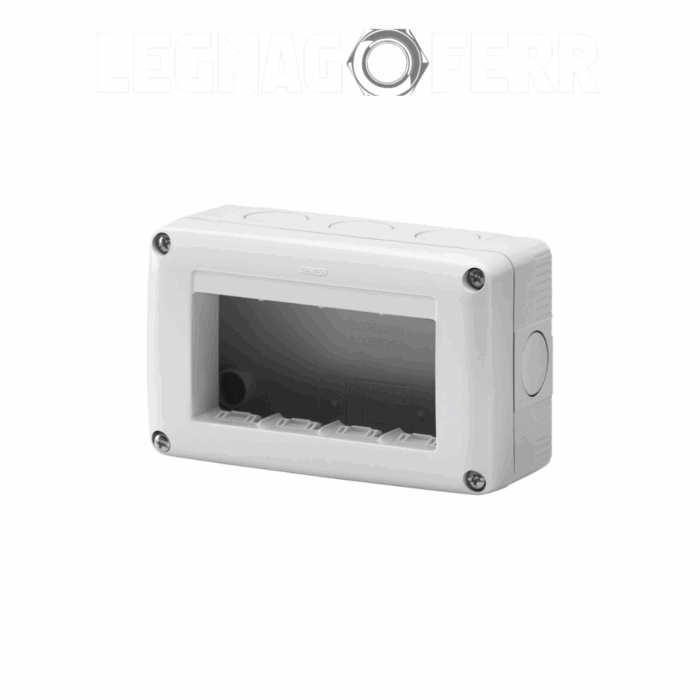 Contenitore Protetto Gewiss 4 Posti Grigio RAL 7035 IP40 per Apparecchi System GW27004 legnagoferr