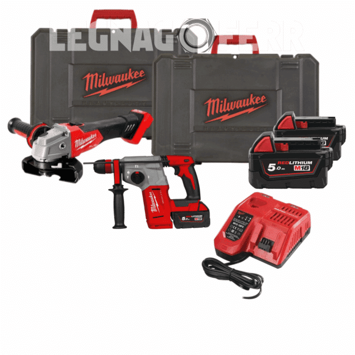Milwaukee M18 BLPP2G-502X KIT 18V Tassellatore + Smerigliatrice 4933498575 legnagoferr