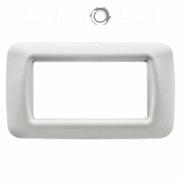 Placca Top System Gewiss Tecnopolimero Lucido 4 Posti Bianco Nuvola System GW22504 legnagoferr