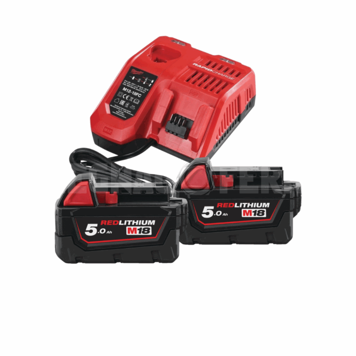Milwaukee M18 NRGCR-502 Energy Kit M18™ 2 x 5.0 Ah Resistenti gli Agenti Chimici (18V) 4932479831 legnagoferr