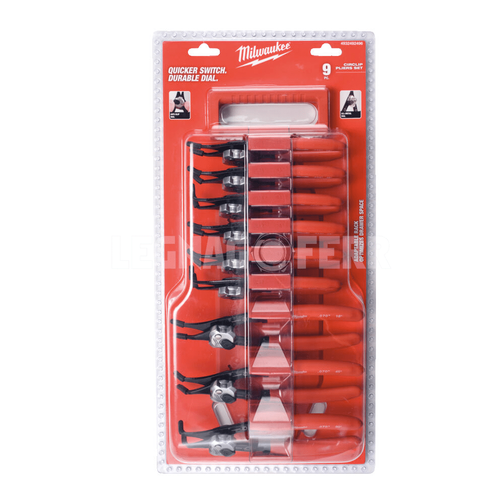 Milwaukee 4932492496 Set Pinze Reversibili per Anelli Elastici - 9 Pezzi Professionale 1 milwaukee 4932492496 legnagoferr