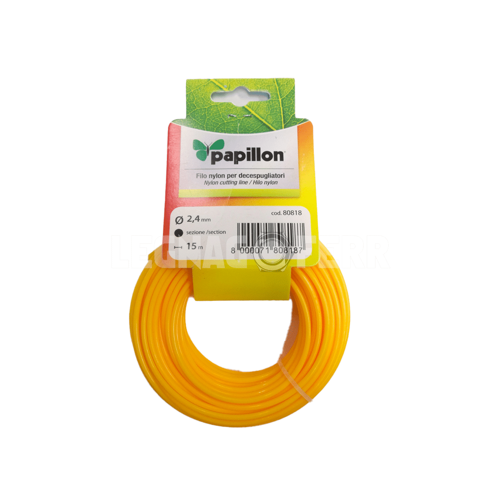 PAPILLON Filo Nylon Tondo Ø 2,4 mm × 15 m – Accessorio per Decespugliatore 1 papillon filo nylon legnagoferr