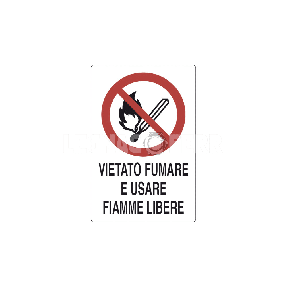 Cartello Vietato fumare e Usare Fiamme Libere D&B Verona 1 cartello vietato fumare legnagoferr