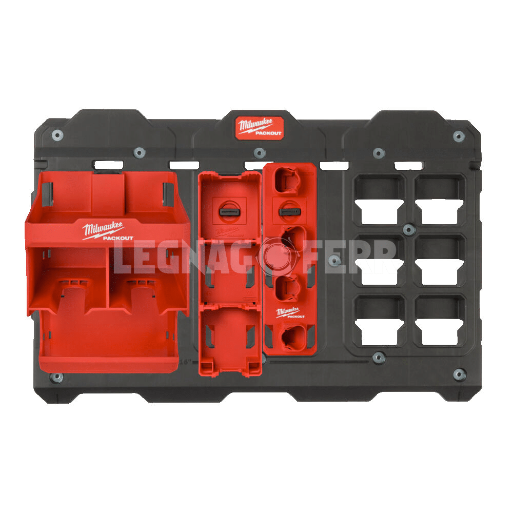 Milwaukee 4932493620 PACKOUT™ Starter Kit – Sistema a Parete con Scatola Attrezzi e Organizer 1 milwaukee 4932493620 legnagoferr
