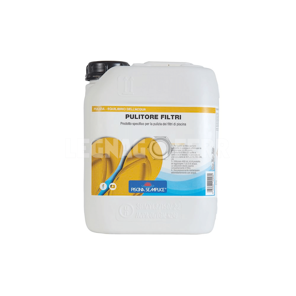 Pulitore Filtri Piscina Liquido 5 Kg – Detergente Disincrostante LAPI 1 pulitore filtri piscina legnagoferr
