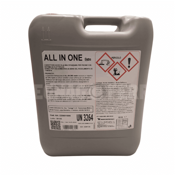 All In One Elettro 10L Correttore pH Piscina Multifunzione legnagoferr