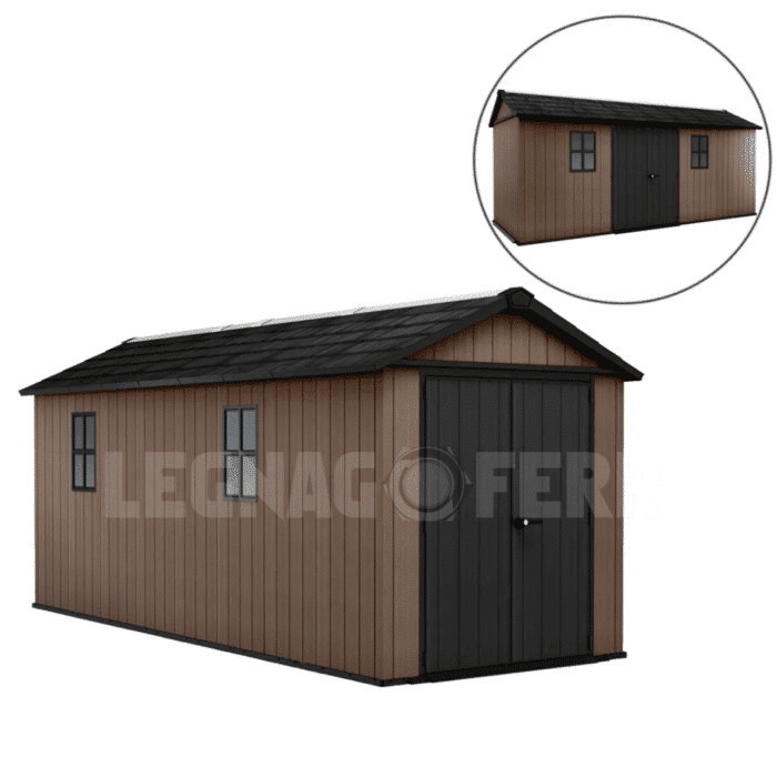 Casetta Keter Newton Plus 75171775 230x539x246 cm Resina Effetto Legno legnagoferr (1)
