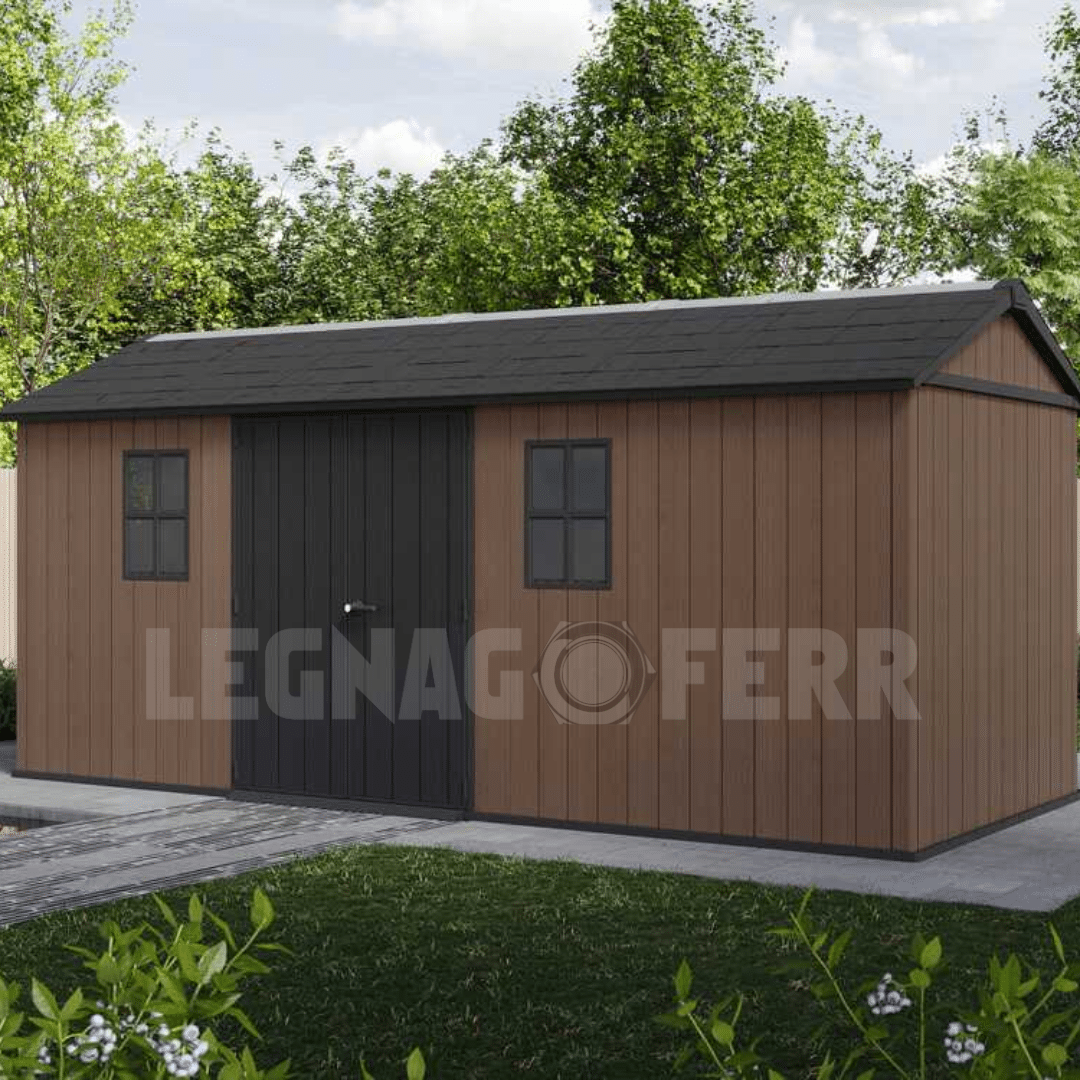 Keter Newton Plus 7517/1775 Casetta da Giardino 230x539x246 cm 3 Casetta Keter Newton Plus 75171775 230x539x246 cm Resina Effetto Legno legnagoferr (3)