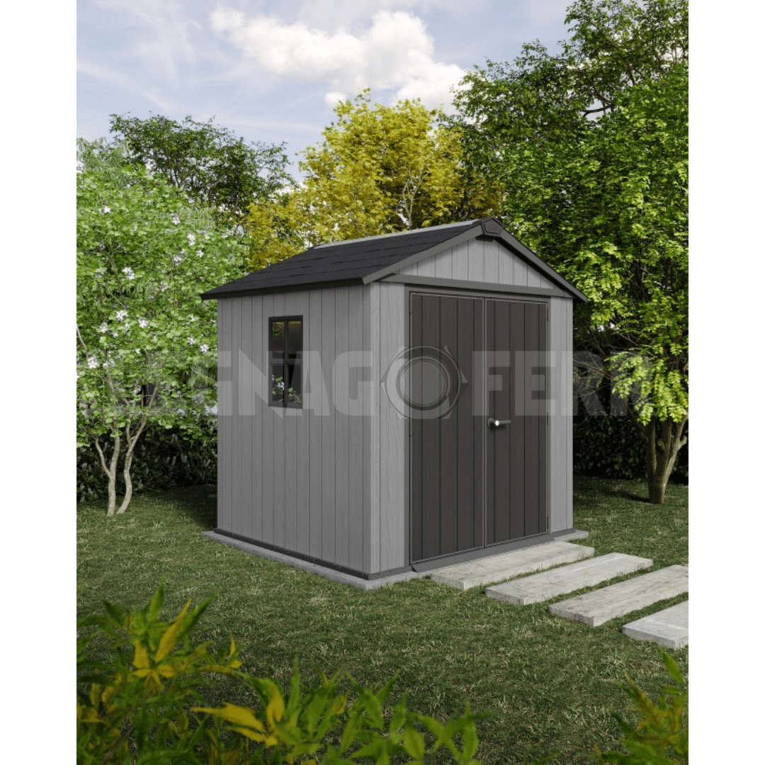 Keter Newton Plus 759/975 Casetta da Giardino 230x287x246 cm 6 Casetta Keter Newton Plus 759975 230x287 cm Resina Evotech Grigio legnagoferr (2)
