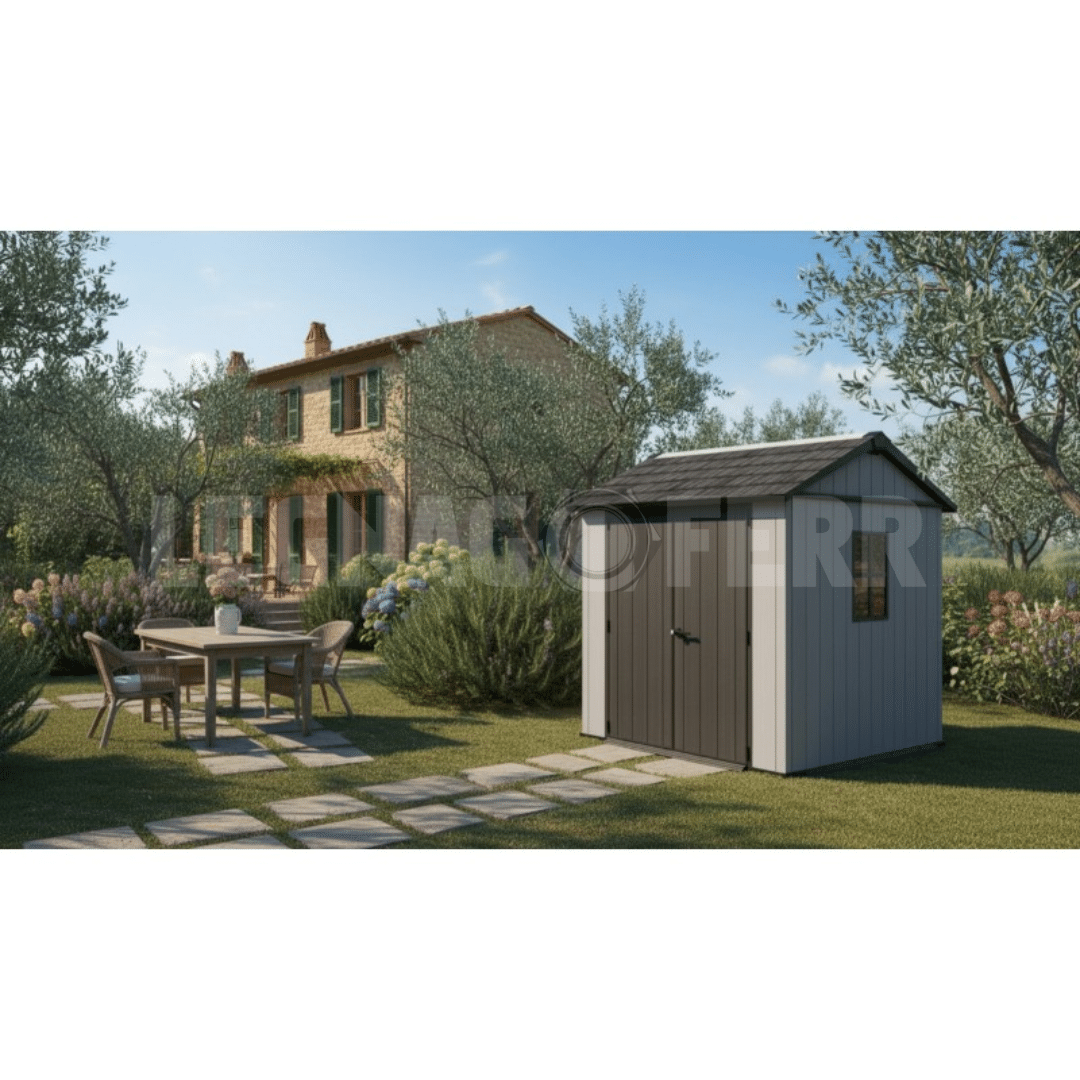 Keter Newton Plus 759/975 Casetta da Giardino 230x287x246 cm 4 Casetta Keter Newton Plus 759975 230x287 cm Resina Evotech Grigio legnagoferr
