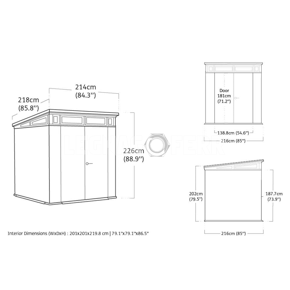 Keter Pent 7x7 Casetta da Giardino 214x218x226 cm 2 casetta keter pent legnagoferr1