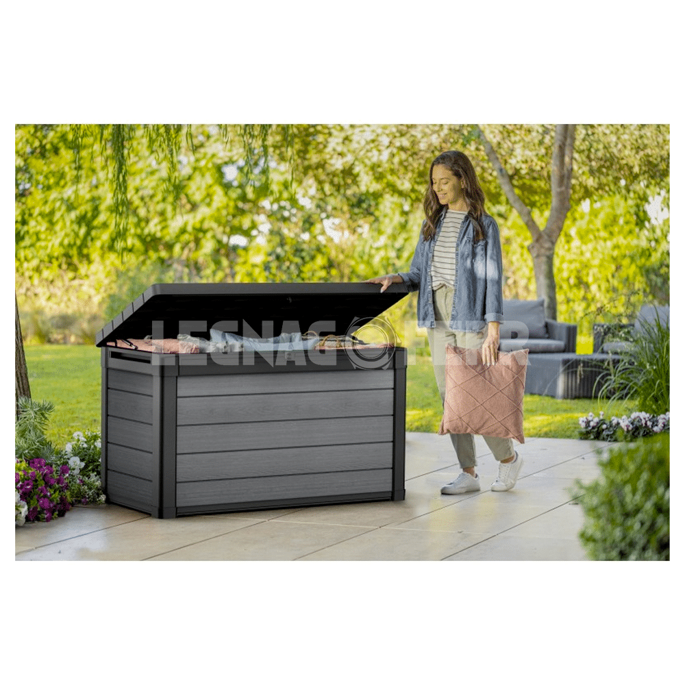 Keter Cortina Box 100 Baule da Giardino Grafite 380L Effetto Legno 4 keter cortina box 100 legnagoferr2