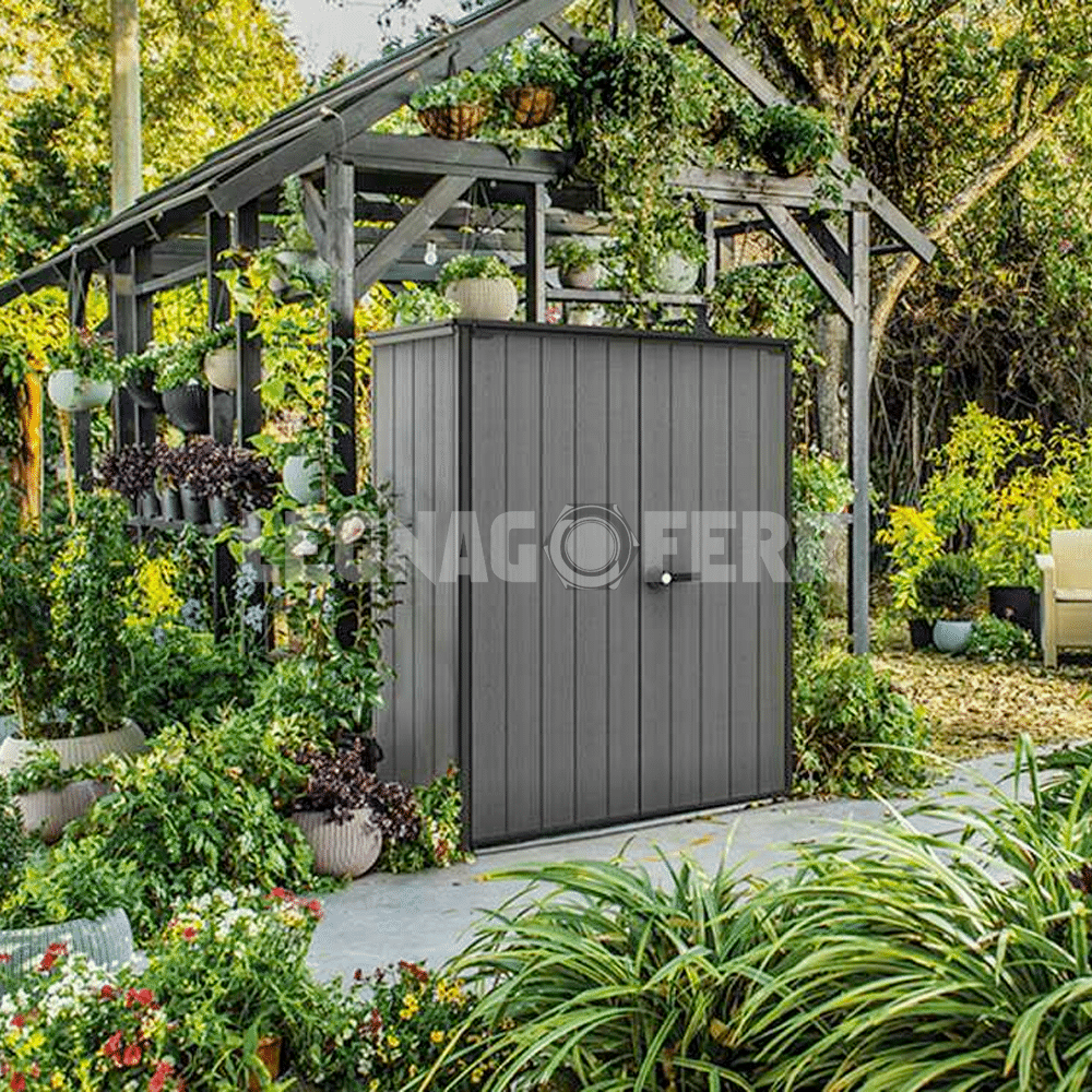 Keter Cortina Alto Armadio Porta Attrezzi 140x73,6x170,4 cm 2 keter cortina legnagoferr1