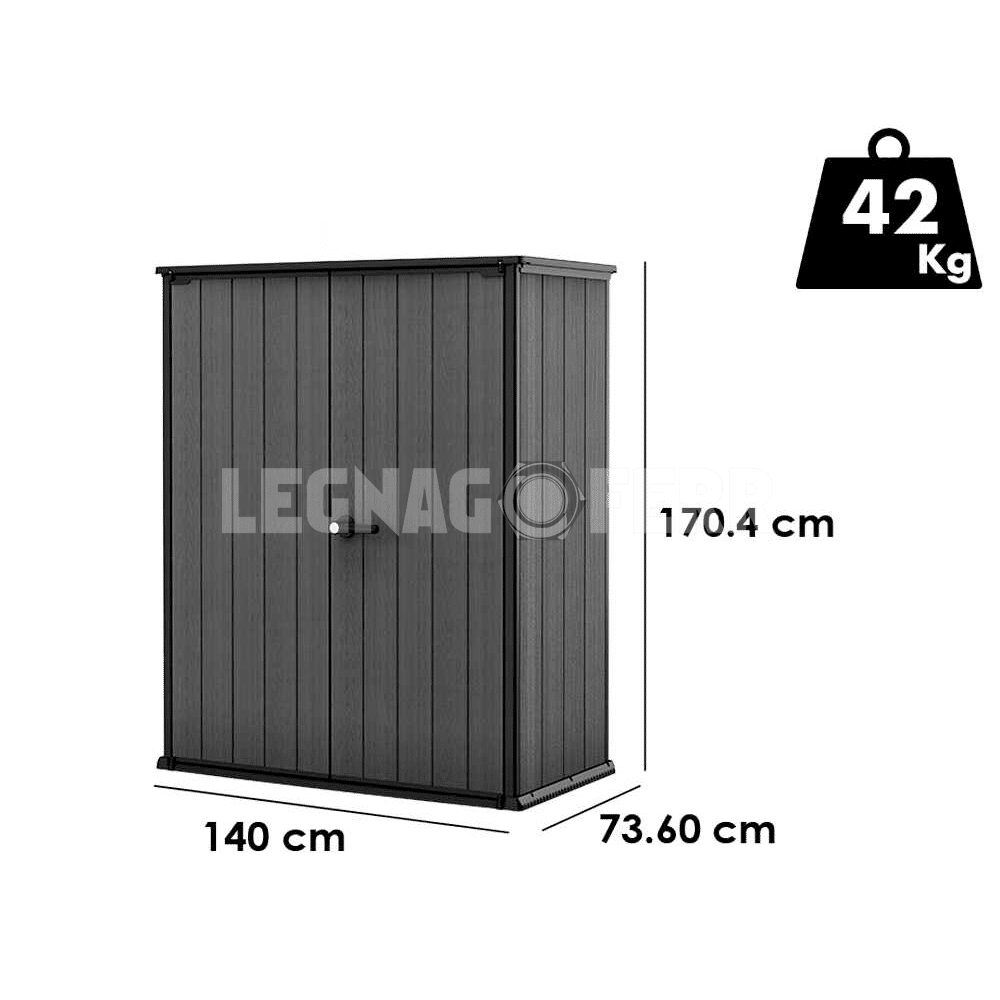 Keter Cortina Alto Armadio Porta Attrezzi 140x73,6x170,4 cm 3 keter cortina legnagoferr2